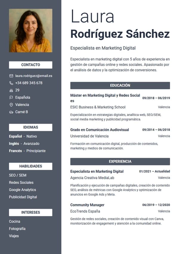 London CV Template