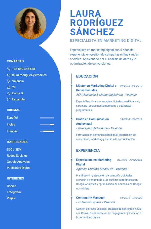 Madrid CV Template